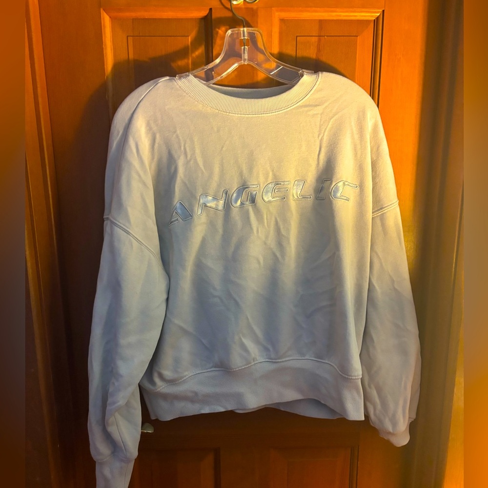Baby blue semi cropped Angelic sweatshirt